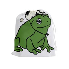 Frog With A Cowboy Hat Drawstring Pouch (xl) by Teevova