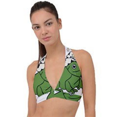 Frog With A Cowboy Hat Halter Plunge Bikini Top by Teevova