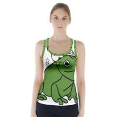 Frog With A Cowboy Hat Racer Back Sports Top by Teevova