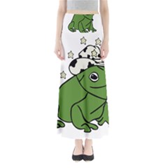 Frog With A Cowboy Hat Full Length Maxi Skirt by Teevova