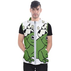 Frog With A Cowboy Hat Men s Puffer Vest