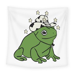 Frog With A Cowboy Hat Square Tapestry (large)