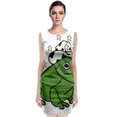 Frog With A Cowboy Hat Sleeveless Velvet Midi Dress