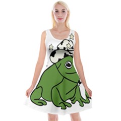 Frog With A Cowboy Hat Reversible Velvet Sleeveless Dress