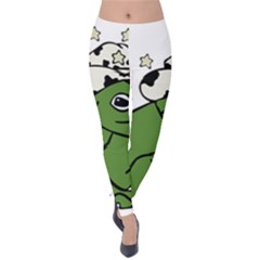 Frog With A Cowboy Hat Velvet Leggings