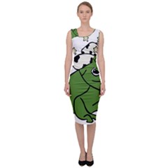 Frog With A Cowboy Hat Sleeveless Pencil Dress by Teevova