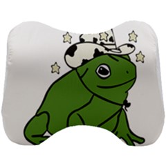 Frog With A Cowboy Hat Head Support Cushion by Teevova