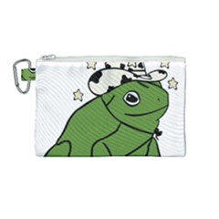 Frog With A Cowboy Hat Canvas Cosmetic Bag (medium) by Teevova