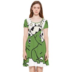 Frog With A Cowboy Hat Inside Out Cap Sleeve Dress by Teevova