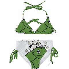 Frog With A Cowboy Hat Kids  Classic Bikini Set by Teevova