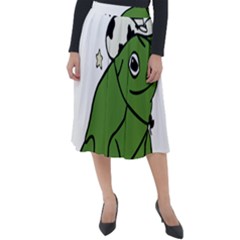 Frog With A Cowboy Hat Classic Velour Midi Skirt  by Teevova