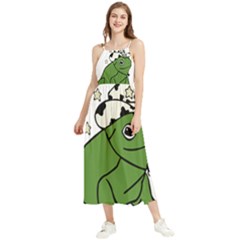 Frog With A Cowboy Hat Boho Sleeveless Summer Dress by Teevova