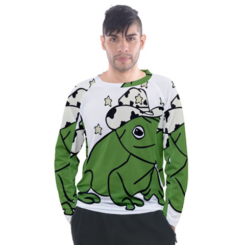 Frog With A Cowboy Hat Men s Long Sleeve Raglan Tee by Teevova