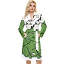 Frog with a cowboy hat Long Sleeve Velvet Robe View1