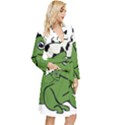 Frog with a cowboy hat Long Sleeve Velvet Robe View3