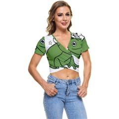 Frog With A Cowboy Hat Short Sleeve Foldover Tee by Teevova