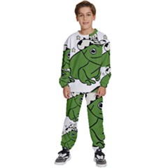 Frog With A Cowboy Hat Kids  Sweatshirt Set by Teevova