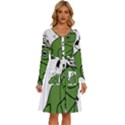 Frog with a cowboy hat Long Sleeve Dress With Pocket View1