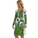 Frog with a cowboy hat Long Sleeve Dress With Pocket View2