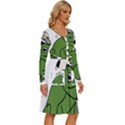 Frog with a cowboy hat Long Sleeve Dress With Pocket View3