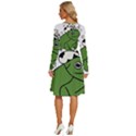 Frog with a cowboy hat Long Sleeve Dress With Pocket View4