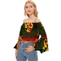 Counting Coup Off Shoulder Flutter Bell Sleeve Top View2