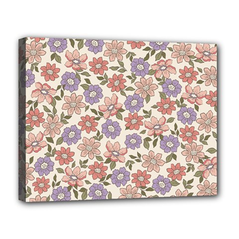 Flowers Petals Plants Floral Print Pattern Design Canvas 14  X 11  (stretched) by Ravend