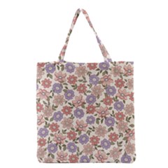 Flowers Petals Plants Floral Print Pattern Design Grocery Tote Bag by Ravend