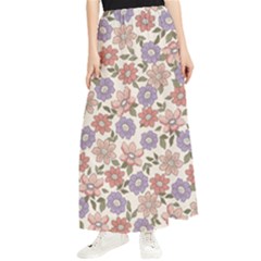 Flowers Petals Plants Floral Print Pattern Design Maxi Chiffon Skirt by Ravend