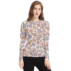 Flowers Petals Plants Floral Print Pattern Design Women s Long Sleeve Rash Guard by Ravend