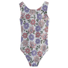 Flowers Petals Plants Floral Print Pattern Design Kids  Cut-out Back One Piece Swimsuit by Ravend