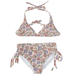 Flowers Petals Plants Floral Print Pattern Design Kids  Classic Bikini Set by Ravend