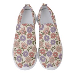 Flowers Petals Plants Floral Print Pattern Design Women s Slip On Sneakers by Ravend