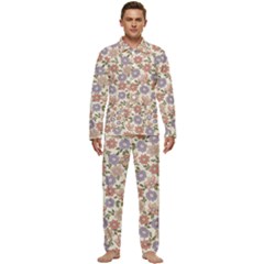 Flowers Petals Plants Floral Print Pattern Design Men s Long Sleeve Velvet Pocket Pajamas Set by Ravend