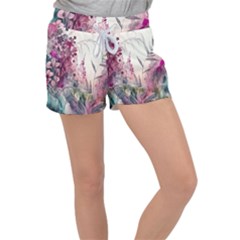 Ai Generated Flowers Watercolour Nature Plant Velour Lounge Shorts by Ravend