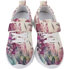 Ai Generated Flowers Watercolour Nature Plant Kids  Velcro Strap Shoes by Ravend