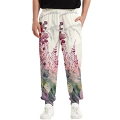 Ai Generated Flowers Watercolour Nature Plant Men s Elastic Waist Pants by Ravend