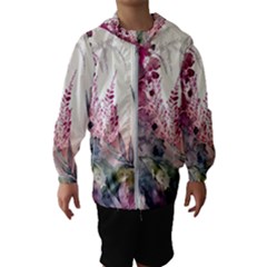 Ai Generated Flowers Watercolour Nature Plant Kids  Hooded Windbreaker by Ravend