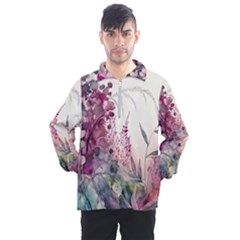 Ai Generated Flowers Watercolour Nature Plant Men s Half Zip Pullover by Ravend