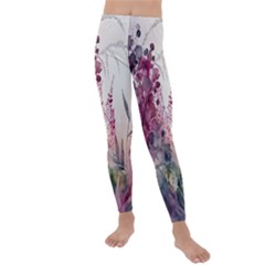 Ai Generated Flowers Watercolour Nature Plant Kids  Lightweight Velour Leggings by Ravend