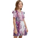 Ai Generated Flowers Watercolour Nature Plant Kids  Frilly Sleeves Pocket Dress View2