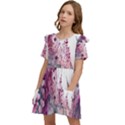 Ai Generated Flowers Watercolour Nature Plant Kids  Frilly Sleeves Pocket Dress View3