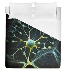 Ai Generated Neuron Network Connection Duvet Cover (queen Size) by Ravend