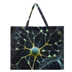 Ai Generated Neuron Network Connection Zipper Large Tote Bag by Ravend