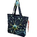 Ai Generated Neuron Network Connection Drawstring Tote Bag View1