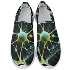 Ai Generated Neuron Network Connection Men s Slip On Sneakers by Ravend