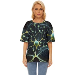 Ai Generated Neuron Network Connection Oversized Basic Tee