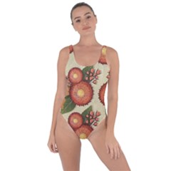 Flowers Leaves Pattern Flora Botany Drawing Art Bring Sexy Back Swimsuit by Ravend