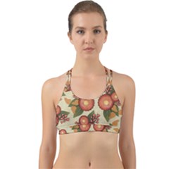 Flowers Leaves Pattern Flora Botany Drawing Art Back Web Sports Bra by Ravend