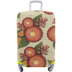 Flowers Leaves Pattern Flora Botany Drawing Art Luggage Cover (large)